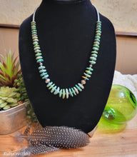 Load image into Gallery viewer, Graduated Turquoise Necklace with Navajo Pearl Beads
