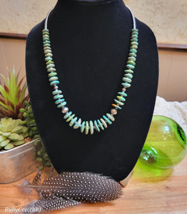 Graduated Turquoise Necklace with Navajo Pearl Beads