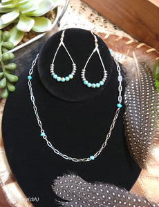 Silver and Turquoise Teardrop Loop