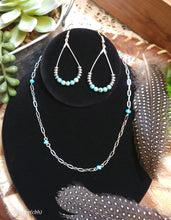 Load image into Gallery viewer, Silver Chain Choker with Turquoise Stone
