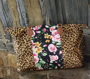 CHEETAH FLORAL WEEKENDER BAG