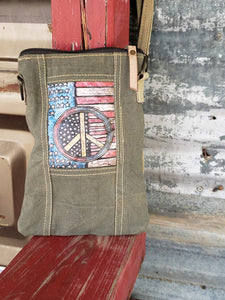 Peace Flag Recycled Tent Crossbody