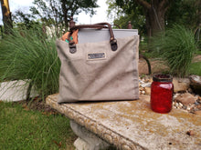 Load image into Gallery viewer, Dirt Roads Junkin&#39; Tote from recycled canvas
