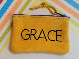 Grace Inspirational Leather Pouch