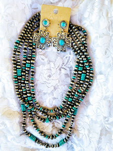 Navajo Pearl Bead Layered Necklace