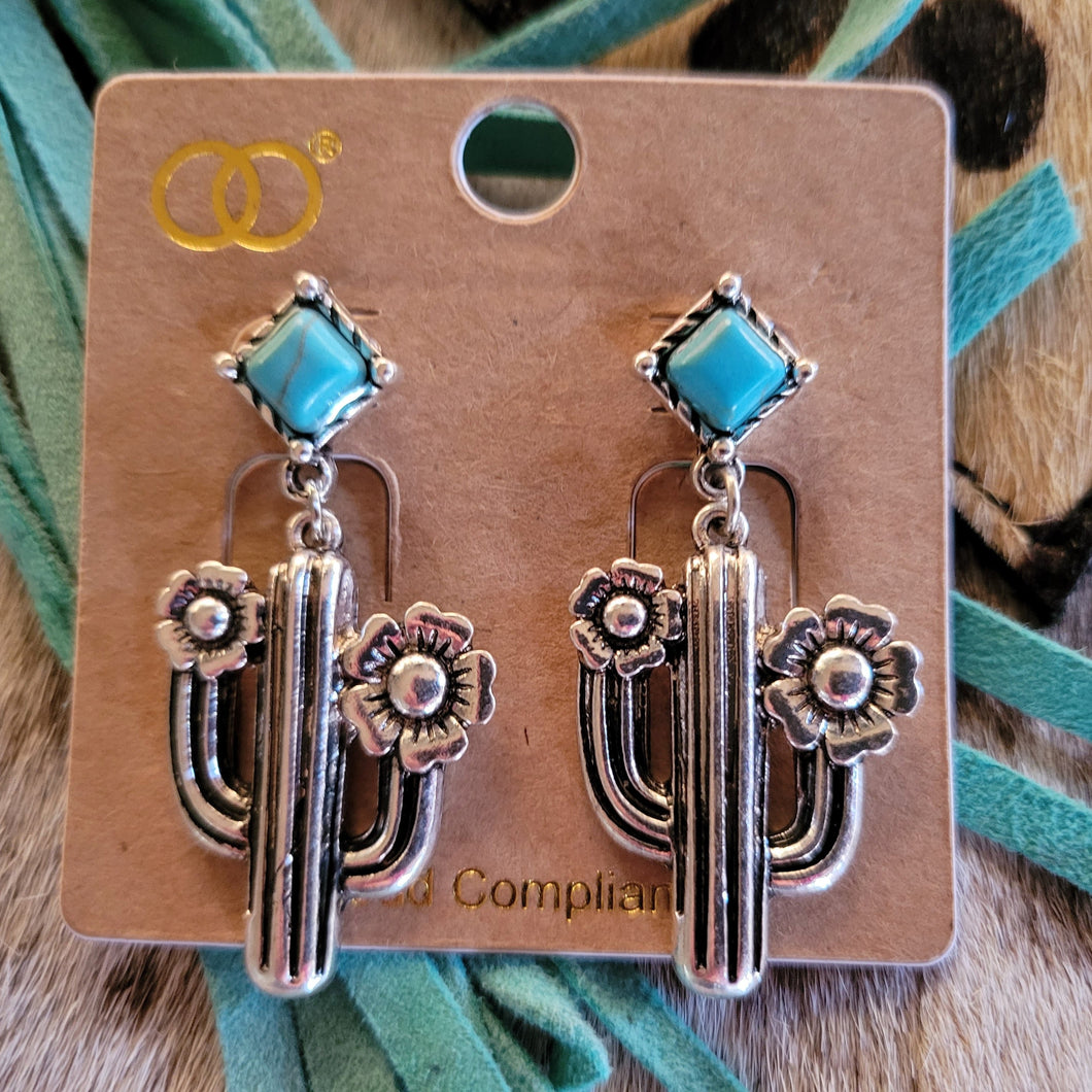 Flowering Saguaro Cactus Earrings