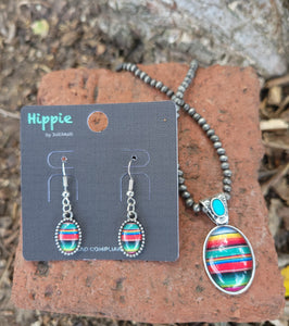 Serape Dangle Pendent Earrings