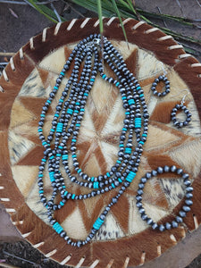 Navajo Pearl Bead Layered Necklace