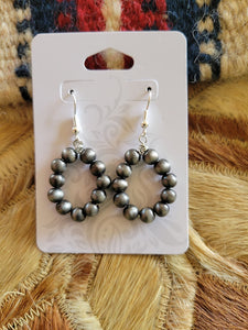 Navajo Pearl Bead Loop Earrings