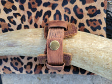 Load image into Gallery viewer, Dusty Leather Cuff with Blue Turquoise Chunks
