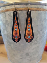 Load image into Gallery viewer, Tooled Leather with Cross Earring
