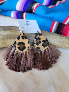 Leopard Print Tassel Earrings