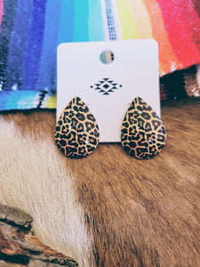 Leopard Print Teardrop Earring