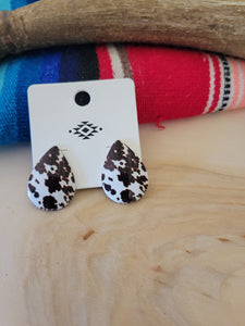 Cow Print Teardrop Earrings