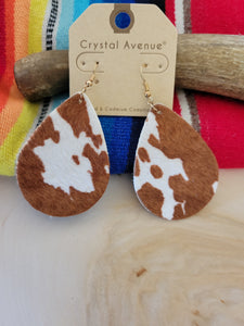 Cowhide Teardrop Earrings