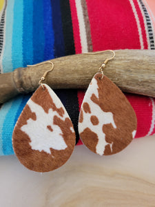 Cowhide Teardrop Earrings