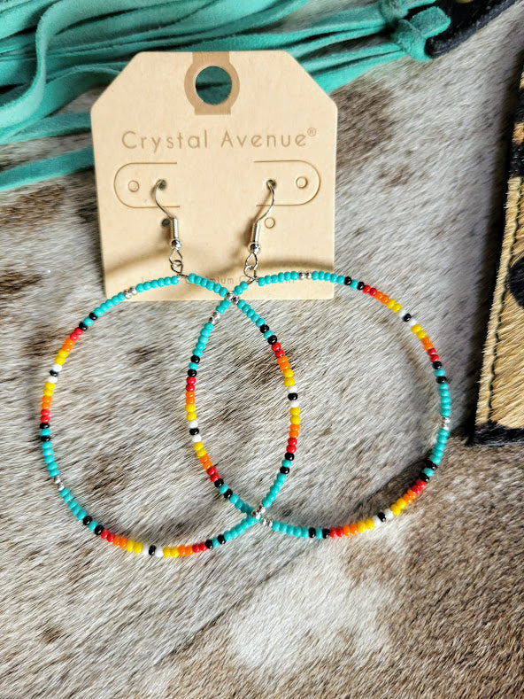 Navajo Seed Bead Loop Earrings