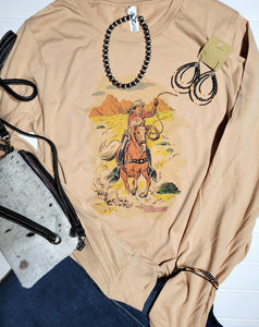 Vintage Cowboy Long Sleeve Tee