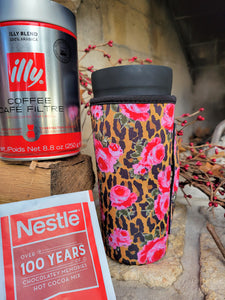 Leopard and Roses Koozie