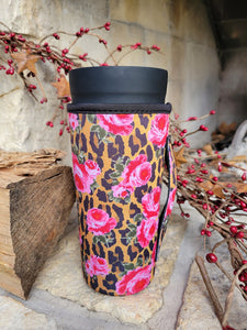 Leopard and Roses Koozie