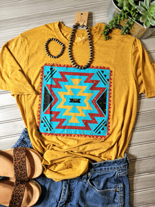 Aztec Print Short Sleeve Tee