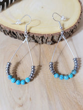 Load image into Gallery viewer, Silver and Turquoise Teardrop Loop
